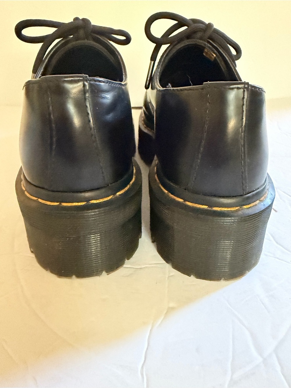 Dr. Martens 1461 Quad Platform Oxford Shoes Black Leather Women’s US 8 / Men’s 7 - Picture 6 of 8